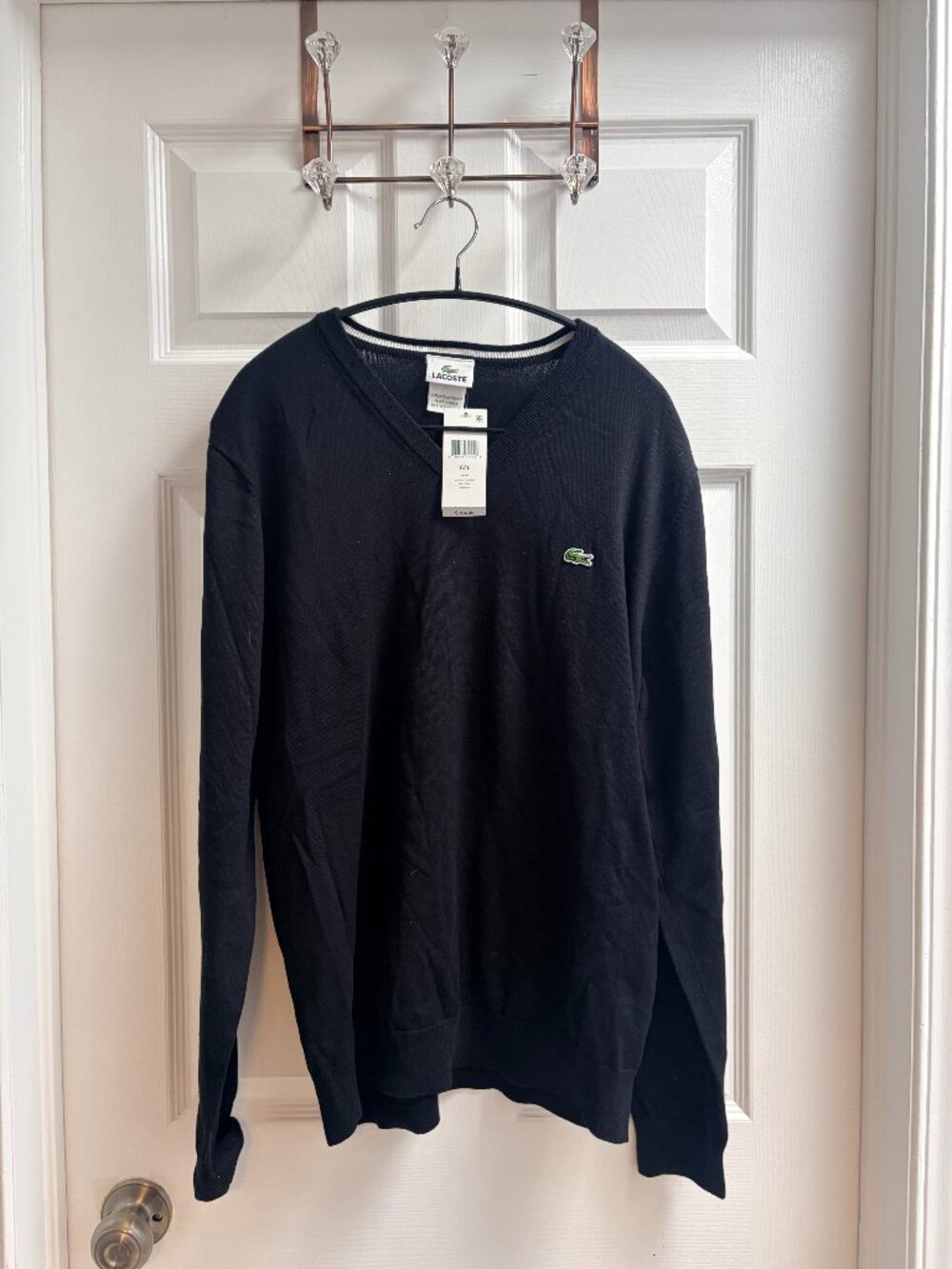 Men's Lacoste Black V-Neck Sweater
